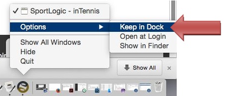 keep in dock