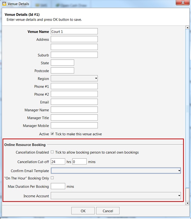 Online Court Booking Confirmation Email Max Duration Cancellation Specify Income Account Sportlogic Support