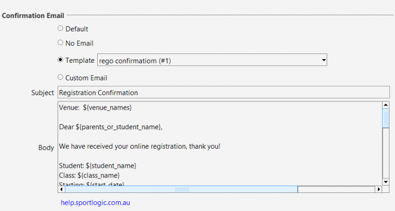 Online Class Registration Confirmation Email – SportLogic Support